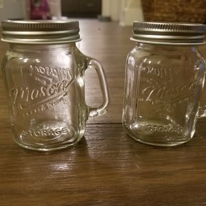 Clear Glass Mason Jar Salt & Pepper Shakers